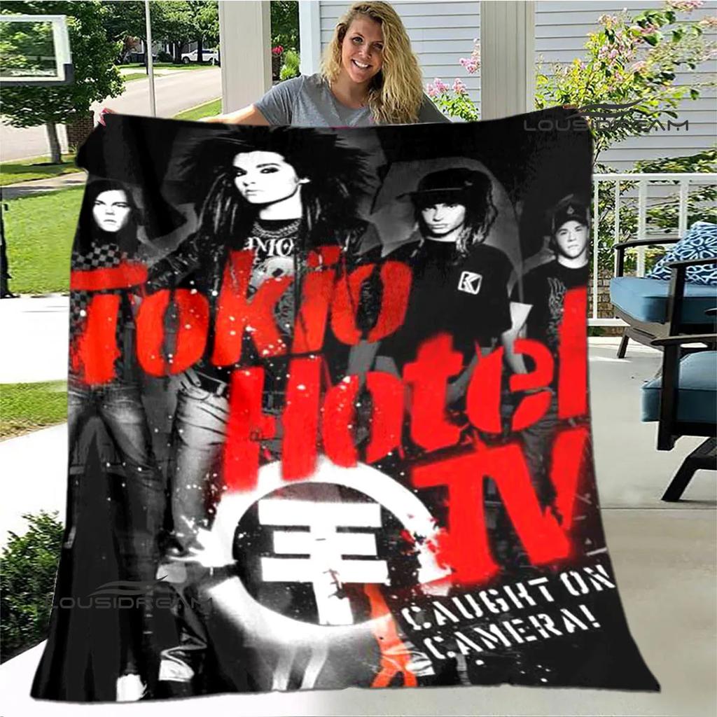 Dětská přikrývka s potiskem kapely Tokio Hotel Dětská Hřejivá přikrývka Flanel Měkká útulná deka Rozkládací pohovka Deka Cestovní deka Dárek k narozeninám