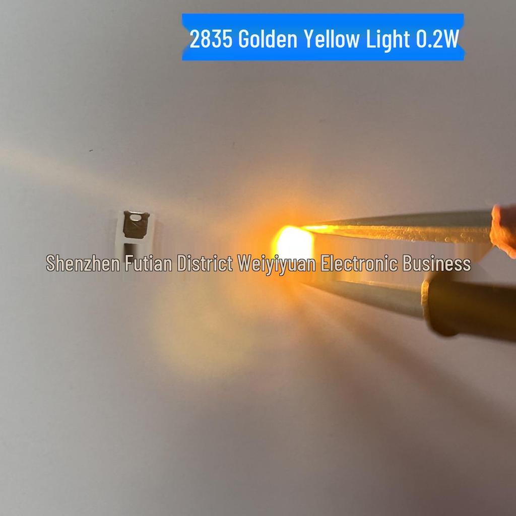 2835 Golden Yellow Light/Flame Color LED Beads, 0.2W SMT.