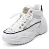 Sommer Neue ausgehöhlte weiße Schuhe für Studentinnen Atmungsaktive Freizeitschuhe mit dicken Sohlen