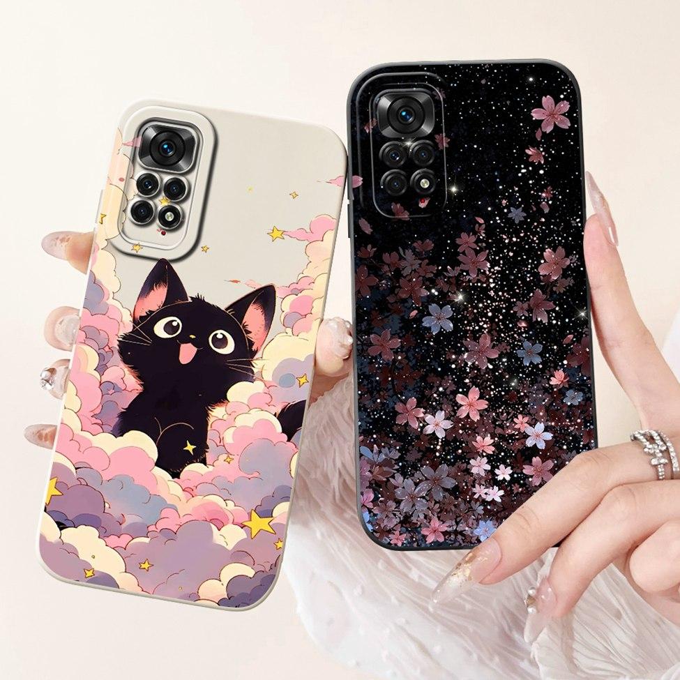 6.67'' Global For Redmi Note 11 Pro Case Silicone Fashion Luxury Cute Cat Painted Shockproof Phone Case For Redmi Note 11 Pro 5G
