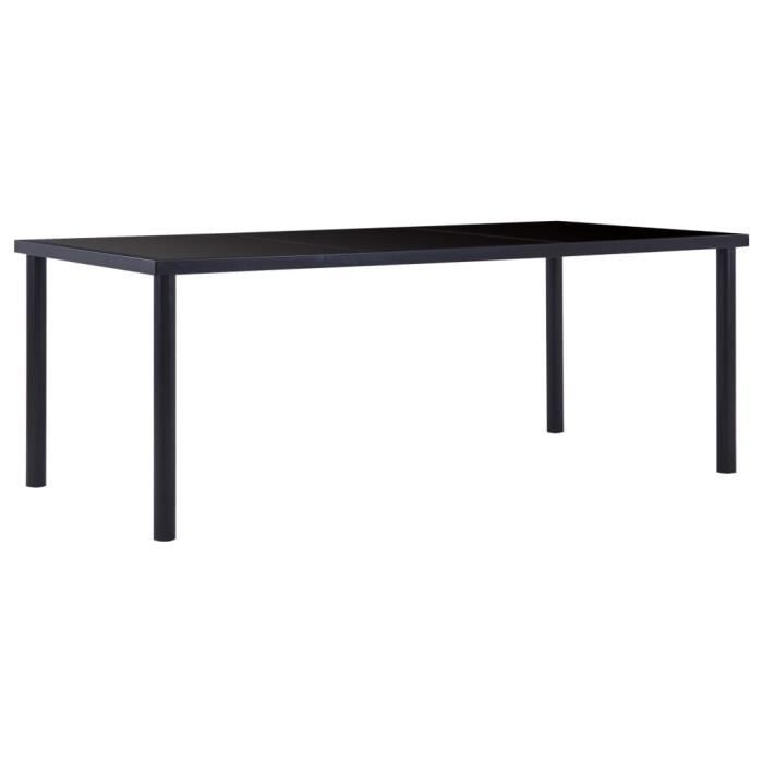 Table de salle à manger - vidaXL - Noir - Verre trempé - 200x100x75 cm