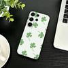 Lucky-Four-leaf Clover Phone Case For Samsung S26,S25,S24,S23,S22,S30,S21,Ultra,Plus,FE 5G Black Soft Cover