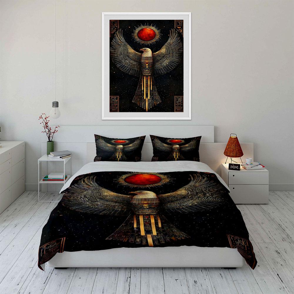 Eagle with solar disc. Bedding sets Duvet cover sets Duvet covers Pillowcases(1 * Duvet Cover 2 * Pillowcases without duvet insert)
