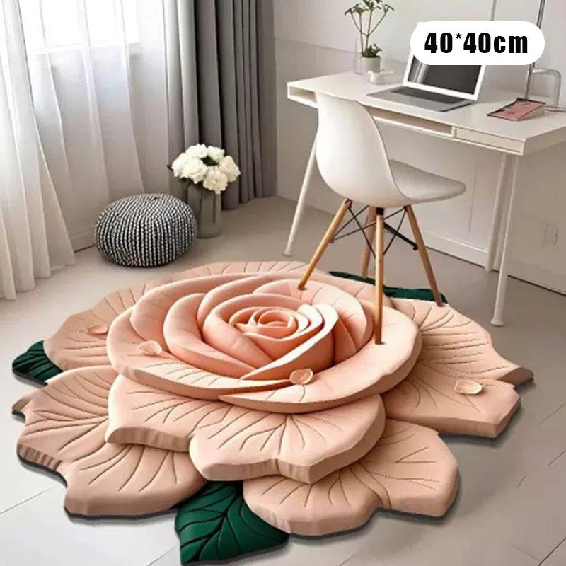 New Flower Carpet Special-Shaped Soft Peony Floor Mat Durable 40X40Cm Non-Slip Absorbent Bathroom Floor Mat