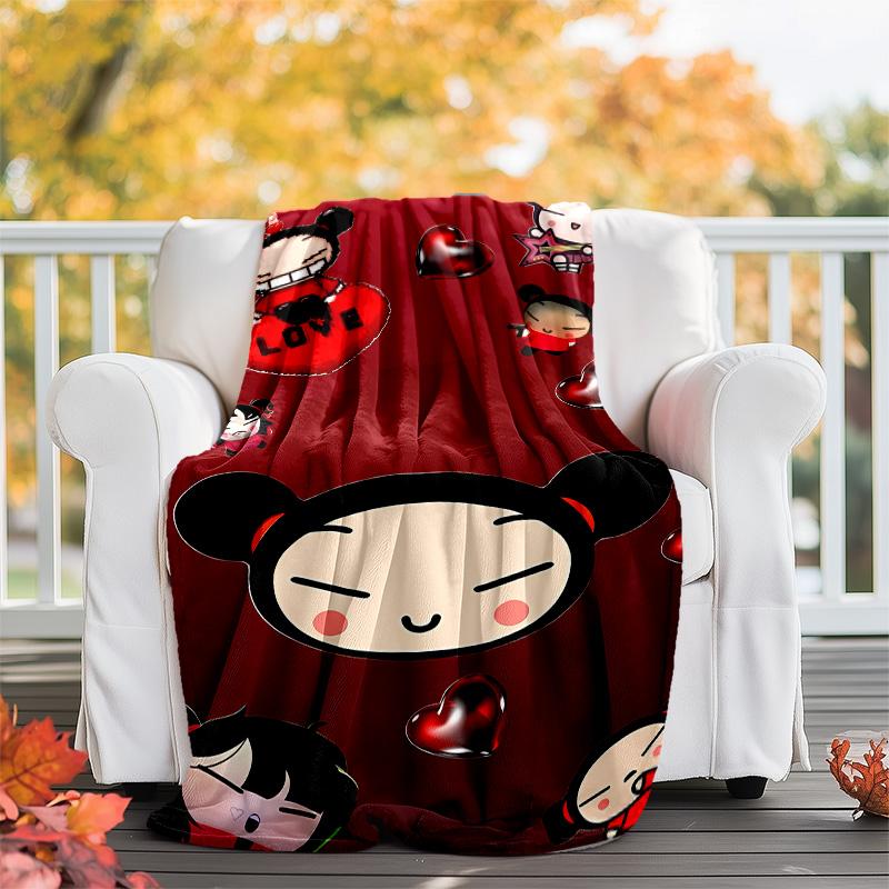Pucca2 printed throw blanket—lightweight,soft,warm;versatile blanket for all seasons—perfect as &air-conditioning throw,nap blanket