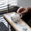 Xi Shi Jade Porcelain Teapot - Ink Wash Style Ceramic Pot for Women's Boutique Kung Fu Tea Set.