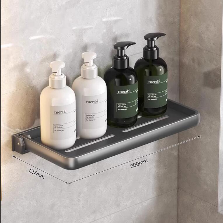 

Черная полка для ванной комнаты, складная полка для душа, алюминиевая угловая полка для ванной, настенная черная алюминиевая полка для хранения на кухне