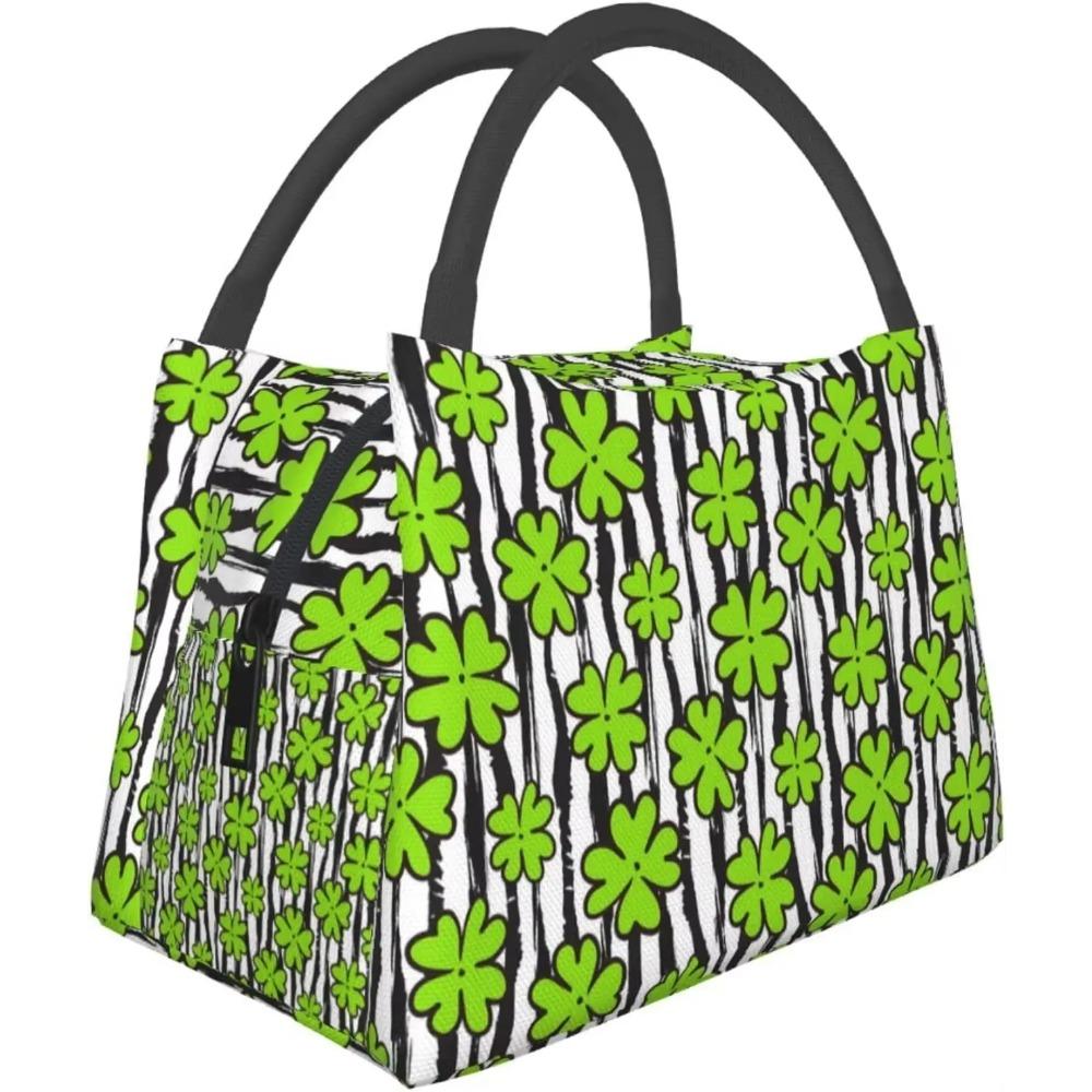 St. St. Patrick's Day Grünes Kleeblatt Klee Lunchtasche Tragbar Wiederverwendbar Isolierte Lunchbox für Frauen Männer Arbeit Schule Picknick Reise