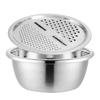 Practical Stainless Steel Basin with Drain Basket Efficient Kitchen Tool Set Suitable for Multifunctional Kitchen Use