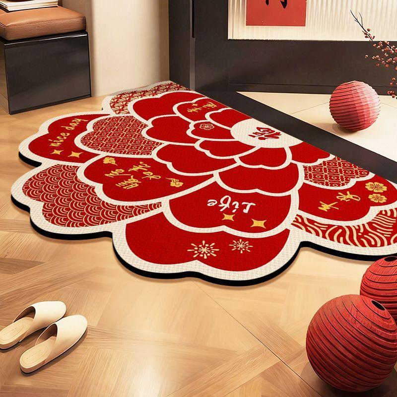 

Special-Shaped Trendy Diatom Mud Floor Mat Household Anti-Skid, Water-Absorbing, Drop-Proof And Moisture-Proof Porch Rub-Resistant Floor Mat Home Door 50*80cm