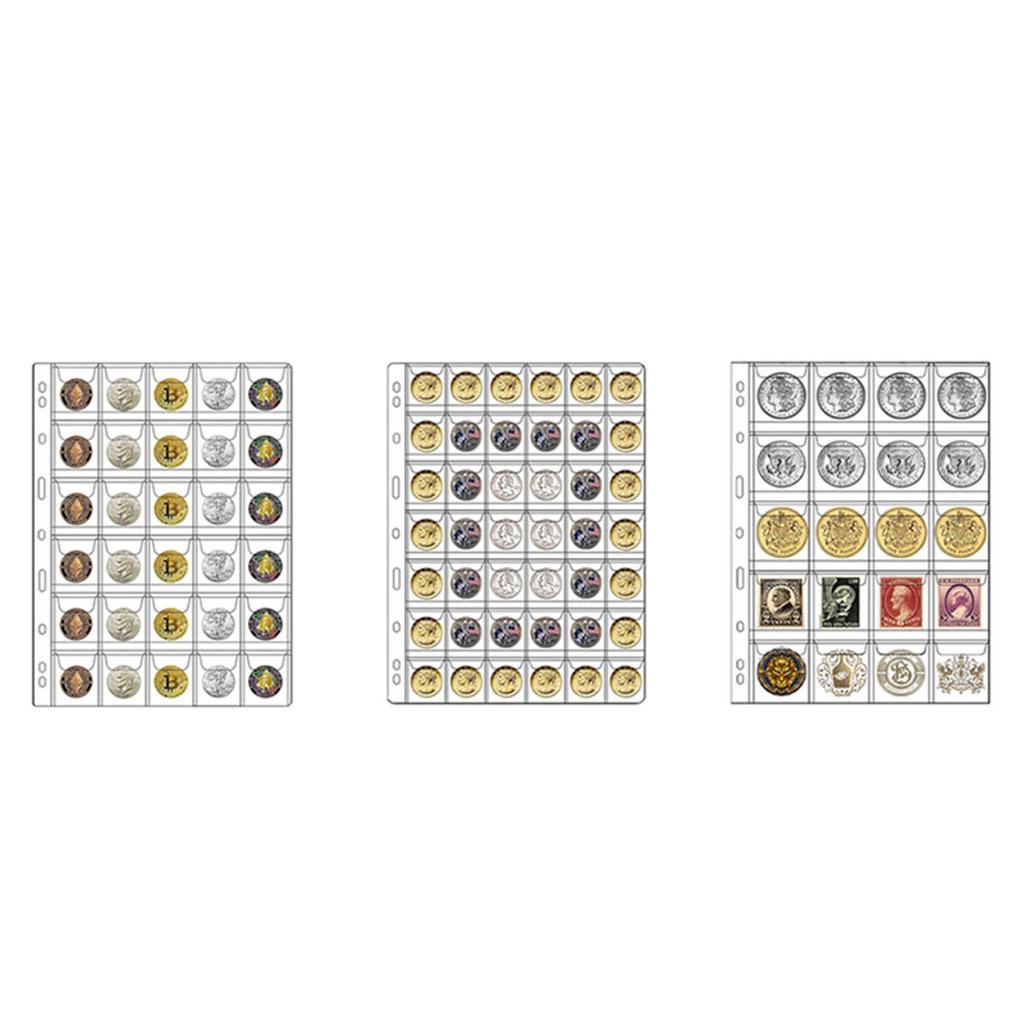 10PCS Sheet Coin Wallets  Holders Storage Collection Pages Clear Coin Collection Booklet Loose Leaf Storage Box