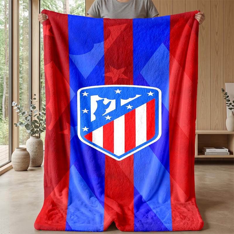 Atlético Madrid Theme blanket Soft Flannel Blanket Plush Throw Blanket Cozy Sofa Bed Blanket for Home Decor