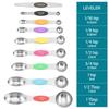 Juego de 9 Piezas de Cucharas Medidoras de Acero Inoxidable con Succión Magnética Cuchara Dosificadora de Gramos con Báscula Cuchara Medidora Herramienta de Horneado LS007
