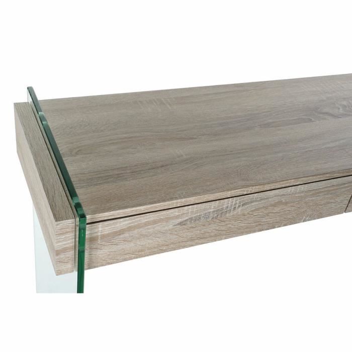 Table d'appoint verre naturel bois transparent 120 x 40 x 76 cm bois mdf