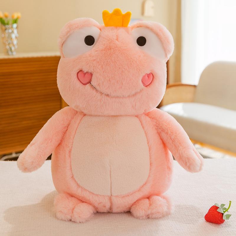 45cm Crown Frog Plush Toy Soft Stuffed Pillow Magic Expression Animal The Cute Frog Animal Plush Doll Birthday Gifts For Kids