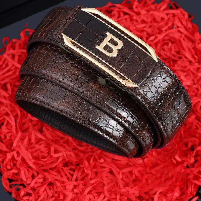 

2026 Новый Высокий Крокодиловый Узор Сплав Буква Автоматическая Пряжка Ремень для Мужчин Повседневный Универсальный Декоративный Брюки Джинсы Мужской Ремень 120cm кофейный