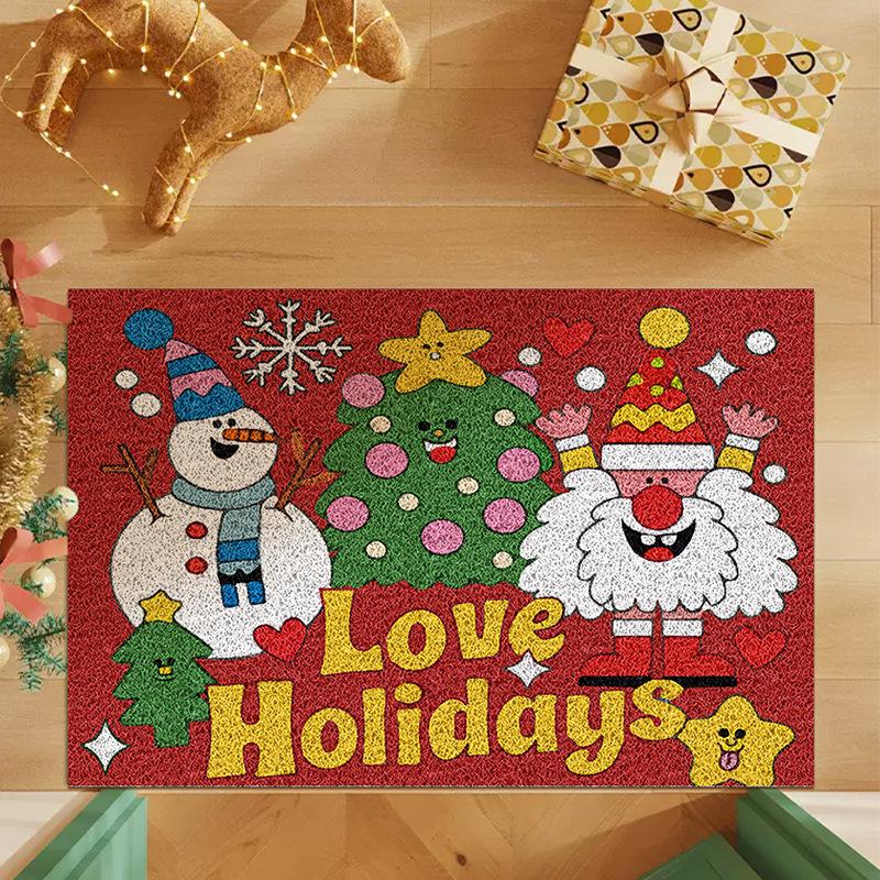 Tapete de Porta Antiderrapante com Filhote de Natal - Remove Poeira, Resistente a Manchas, Tapete de Entrada Cortável