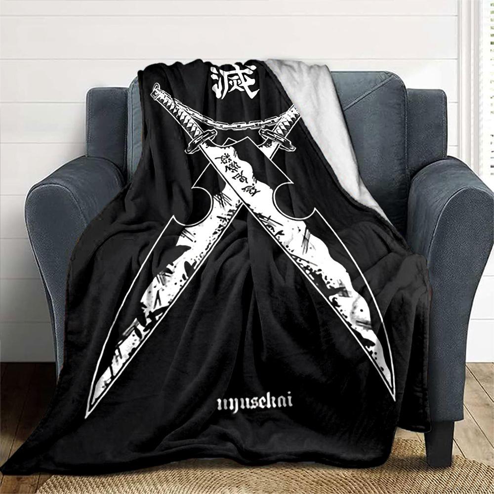 1pc Swords Chain Soft Flannel All Season Throw for Home, Office, Outdoor UseDurable Comfort Soft Warm Throw for Home