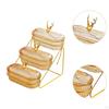 Fruit Basket Bowl Fruits Holder 3 Tier Versatile with Metal Stand Serving Tray for
