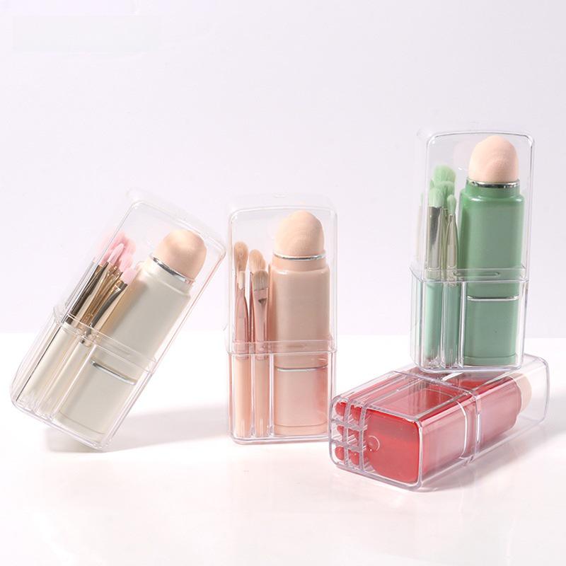 Přenosná sada zatahovacích štětců na make-up: Štětce na oční stíny, korektor a tvářenku