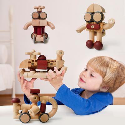 Dřevěné hračky pro děti Magnety Montessori vzdělávání Stavebnice Hry Magnetické puzzle Stavební kostky Pro děti Miminko Vánoční dárek