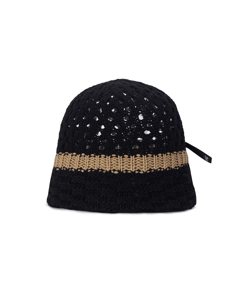 Bajal Vz Long Label Half Punching Bucket Hat Black