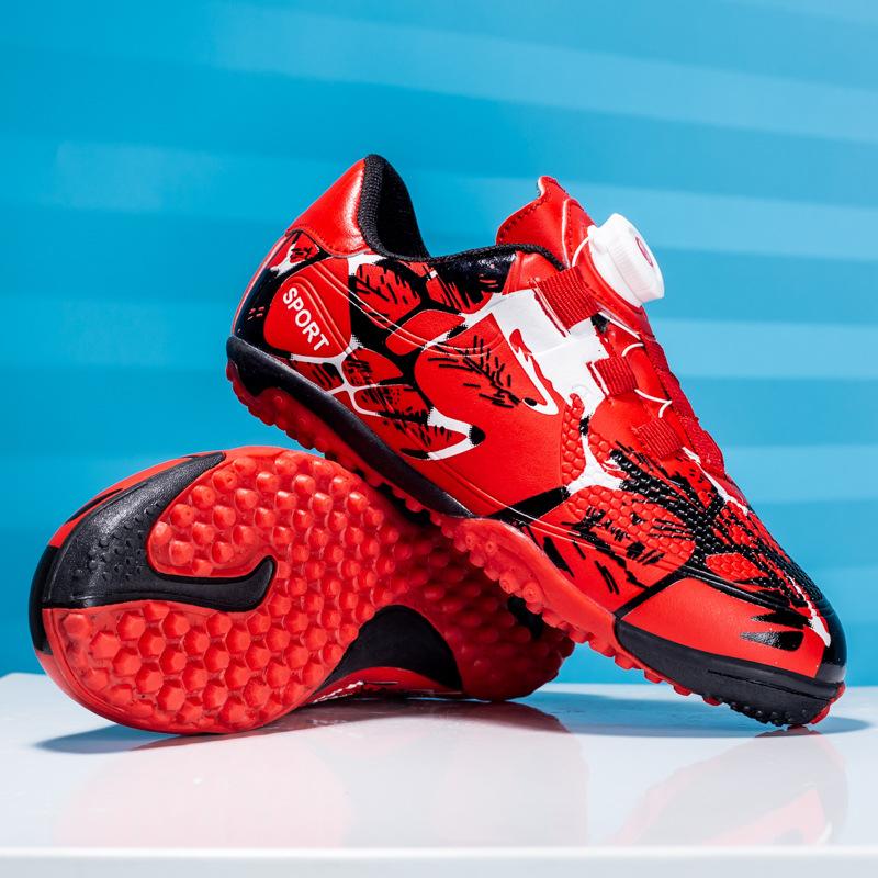 

Summer new breathable mesh children s football shoes children s students spin buckle broken nails TF training shoes 28
