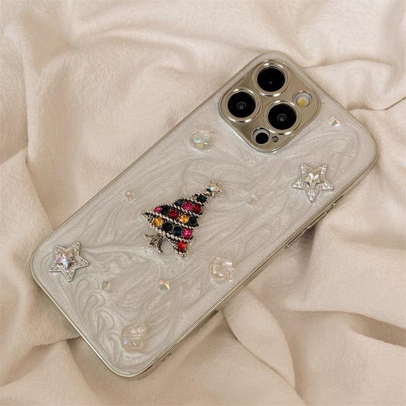 

3D Эпоксидный Чехол для Телефона Рождественская Елка для iPhone 16 Pro Max/15/14 iPhone 13