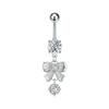 Heart Bow Pendant Belly Button Ring For Women Girls Body Piercing Stainless Steel Navel Ring Beach Jewelry