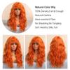 Orange Ginger Synthetic Wig Long Water Wavy Wigs For Women With Bangs Halloween Cosplay Party Daily Natural Heat Resistant Wig