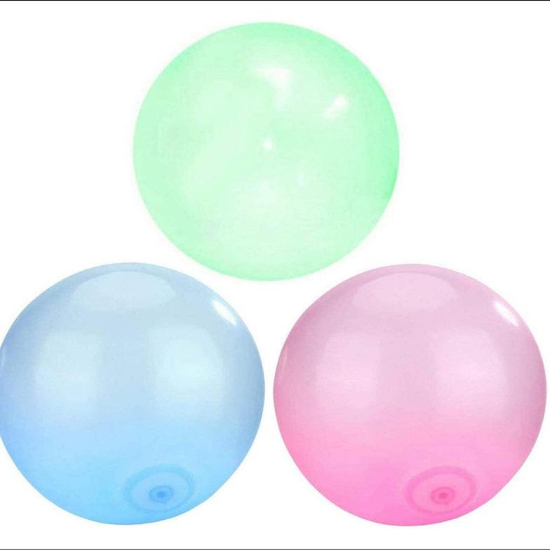 Transparent Elastic Bubble Ball: Large Inflatable TPR Soft Rubber Toy for Children Small Light Yellow 40cm Inflatable