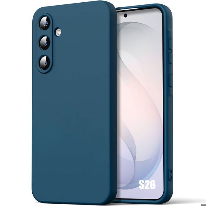 Coque Silicone - BOOLING - pour Samsung Galaxy S26 - Protection Slim Anti-Rayures - Bleu Marine