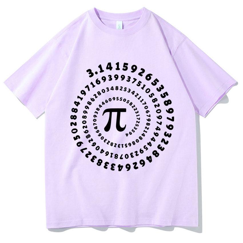 Hot Sale Mens High Quality Cotton Crewneck Funny Pi Print Summer Loose Tshirt Short Sleeve Gothic Oversized Tshirt Casual Tops