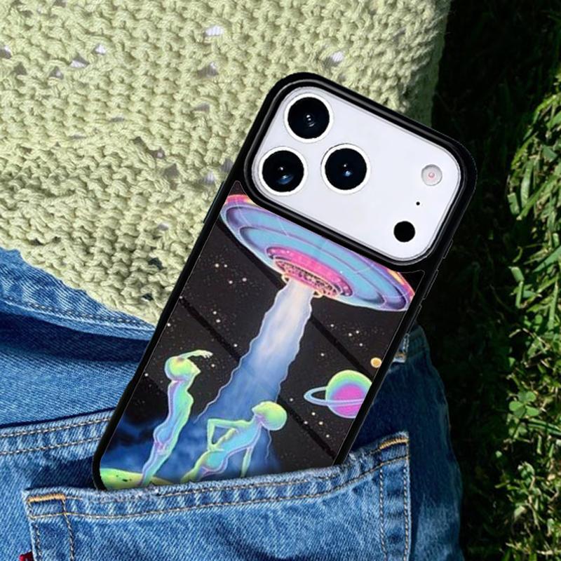 Aesthetics Cartoon alien Phone Case Cover for IPhone 11 12 13 14 15 16e 17 Pro Max Coque for IPhone 17 Air