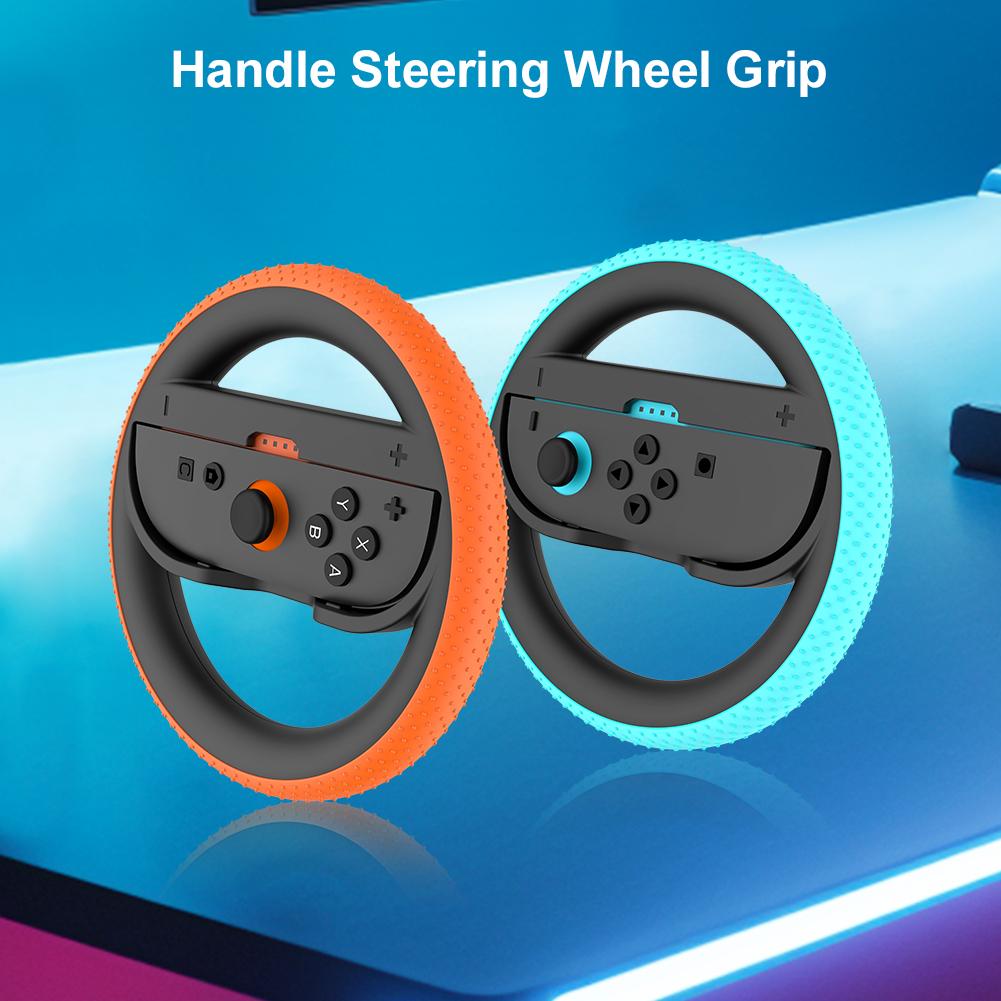 For Ns2 2Pcs Game Controller Racing Wheel Anti-Scratch Joy Con Hand Grip Wheel Round Steering Wheel Grip Holder Gaming Supplies