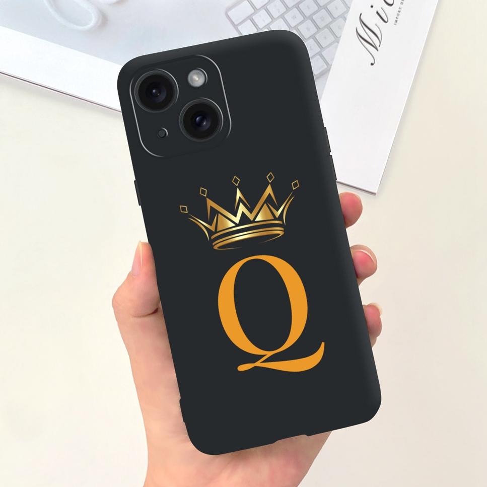 For Apple iPhone 15 15Pro 5G Case Fashion Letter Flower Luxury Crown Soft Silicone Cover For iPhone15+ 15Plus 15 Pro Max Bumper