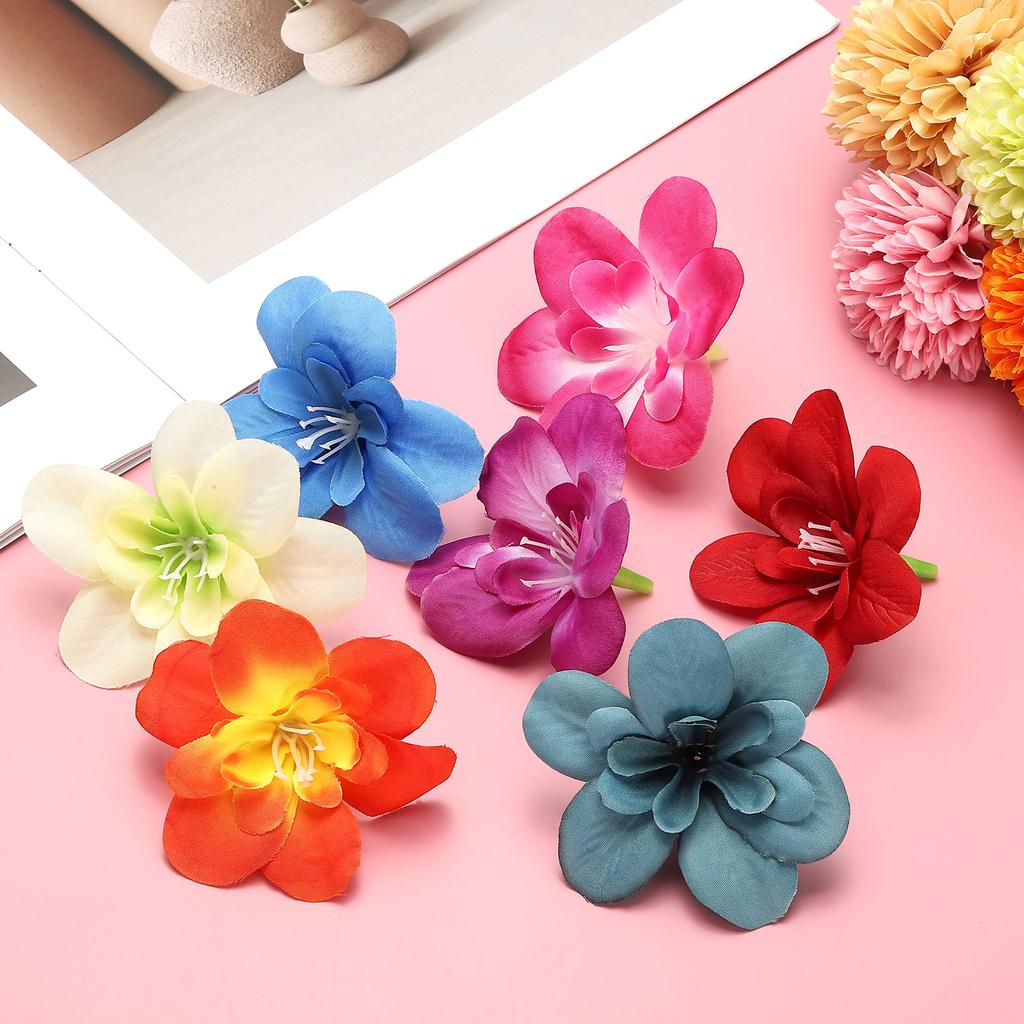 20Pcs Artificial Cattleya Flower Head Fake Cattleya Heads Bulk Artificial Flowers for DIY Wedding Bouquets Party Home Decoration
