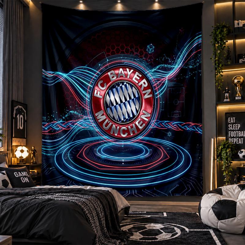 Nástěnná tapiserie s potiskem Bayern Mnichov, látka do obývacího pokoje, ložnice, domácí dekorace