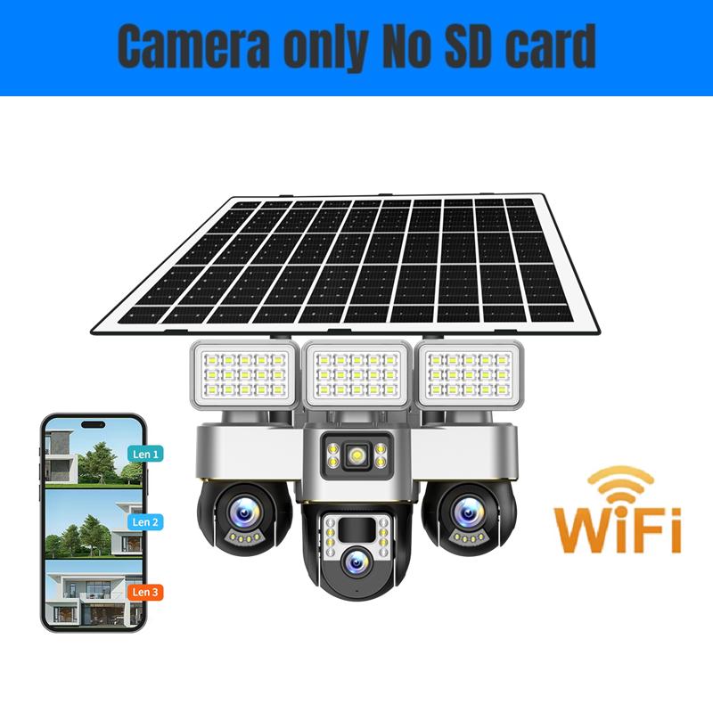 

2-in-1 Solar Light & Camera – 3 Screens, 16000mAh, Wireless WiFi CCTV IP Camera, Night Vision Outdoor Surveillance WIFI Version