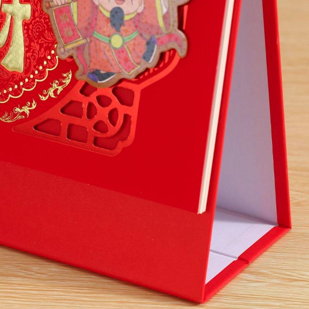 Hot Stamped 2025 Desk Calendar Blessing Year of The Snake Calendar  Business Gift