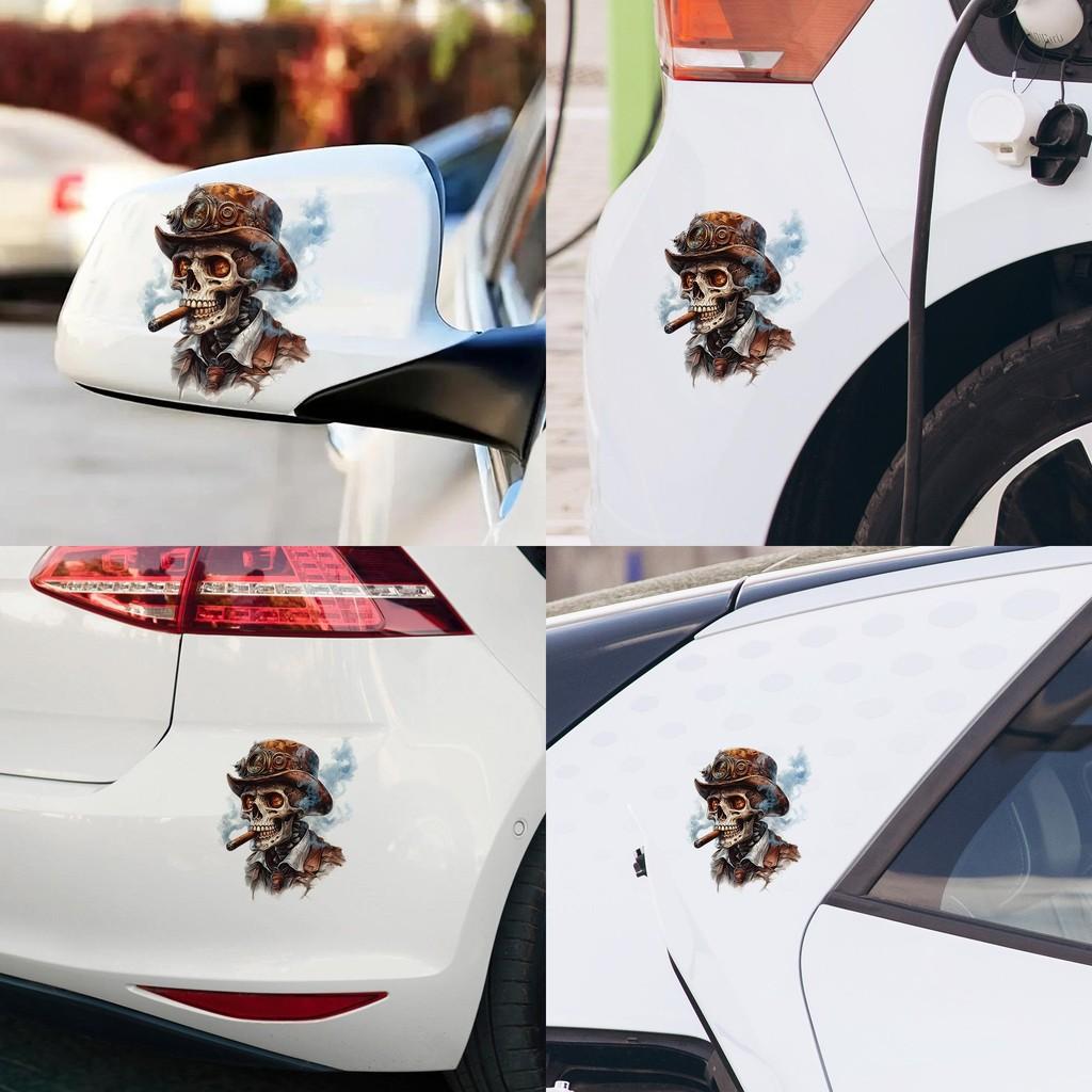 Rauchendes Skelett Halloween Muster Heimaufkleber Dekoration für Wand und Auto