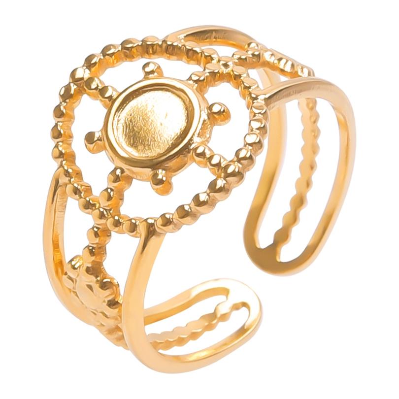 6pcs/lot Gold Plated Stainless Steel Base Rings Settings DIY Blank Knuckle Rings for Women Jewelry Charms Never Fade Wholesale