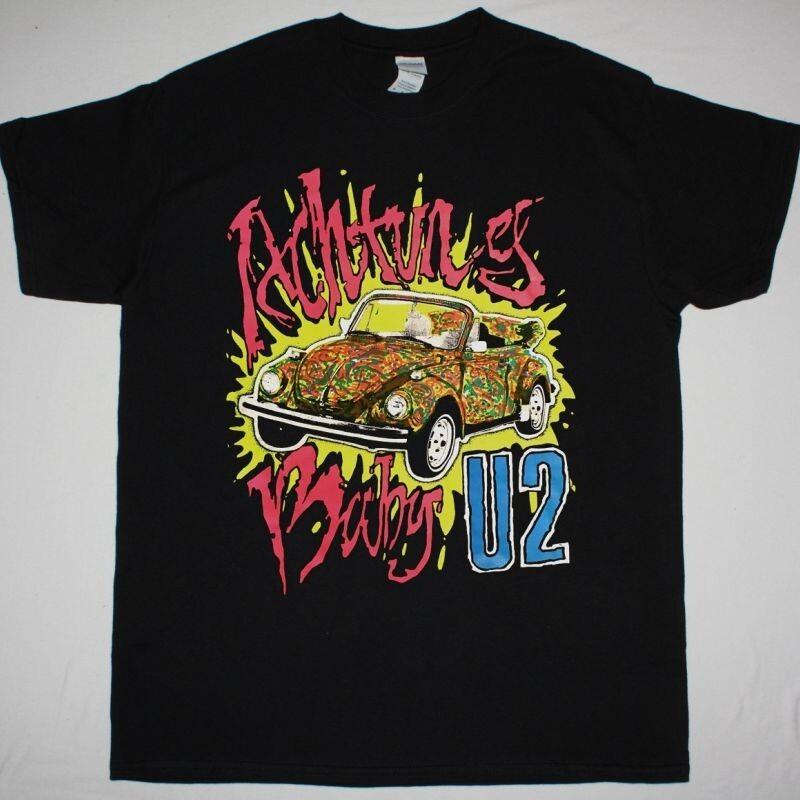 Vtg U2 Band ACHTUNG BABY Tour Cotton Black Shirt All Size For Men BL353 Unisex T-Shirt L