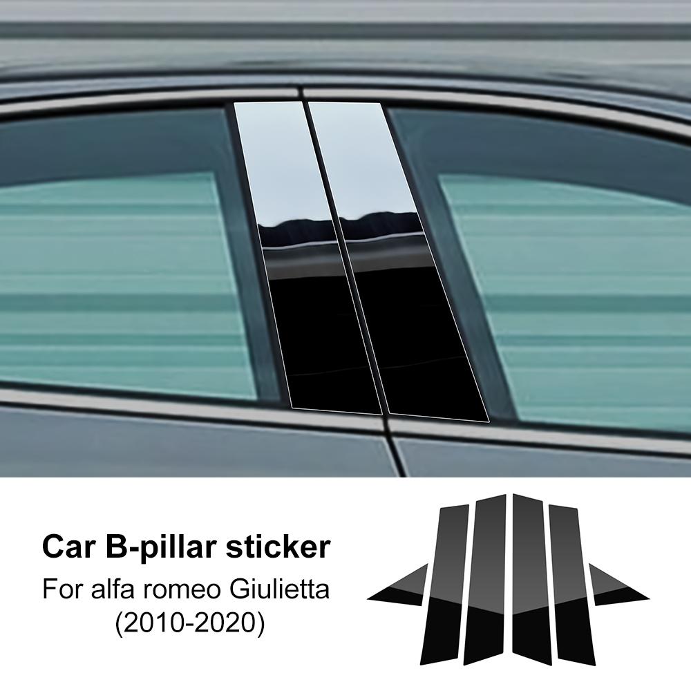 

Window B C Pillar Sticker for Alfa Romeo Giulietta 940 2010 2011 2012 2013 2014 2015 2016 2017 2018- Carbon Fiber Texture Glossy Black