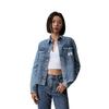 CALVIN KLEIN Jeans Vintage Tag Pocket Cotton Slim Fit Shirt Women Light Denim Blue J223851