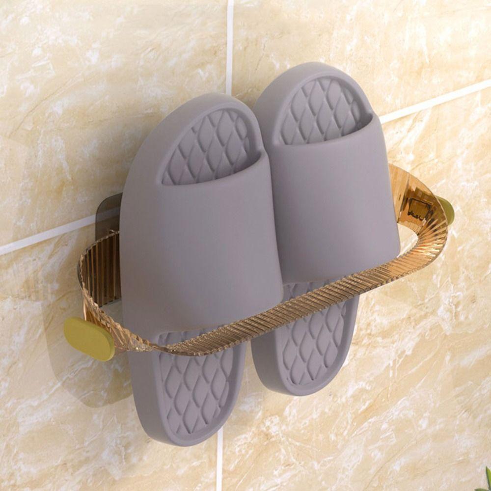 Portasciugamani Porta Pantofole di Lusso Leggero da Parete per Bagno, Senza Foratura, Scaffale Porta Scarpe