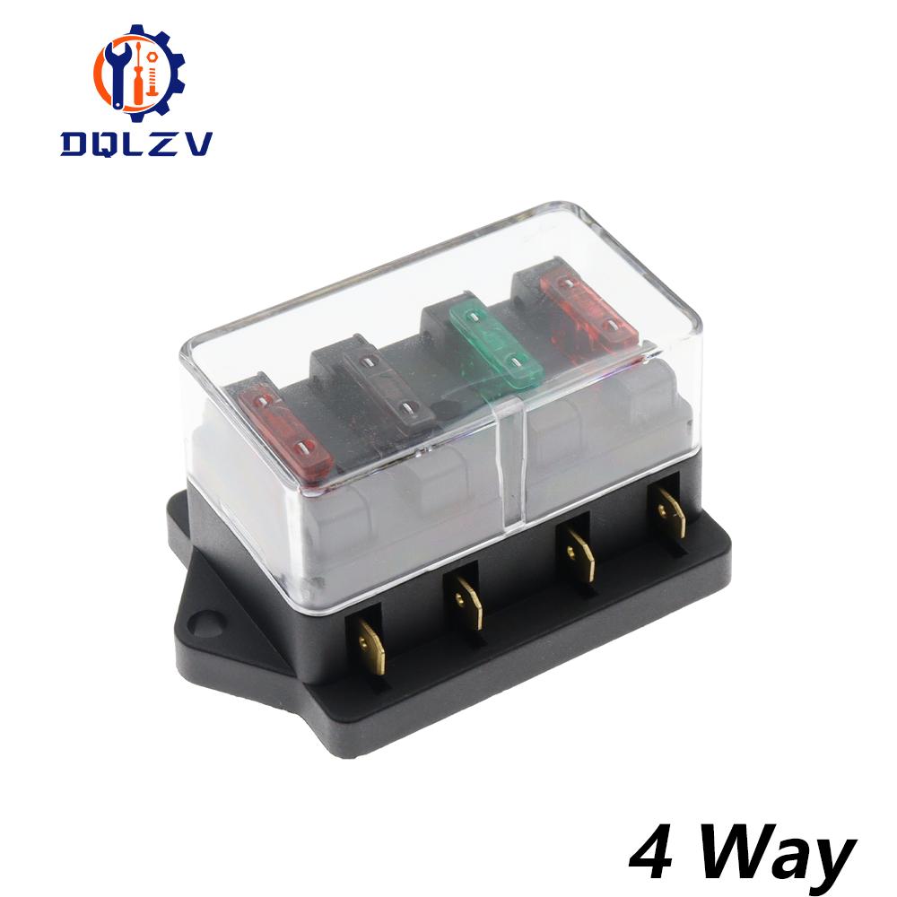 

Circuit Standard 4/6/8/10/12 Way ATO Blade Fuse Box Plastic Cover DC12V 24V Car Fuse Block Holder with 3A-30A Fuses