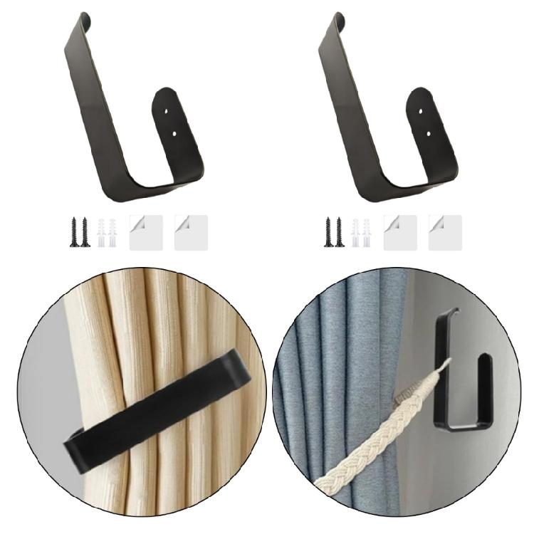 Contemporary Metal Drapery Tiebacks 2 Pack Wall Mounted Curtain Holdbacks Hooks Accessories for Elegant Interior Decors
