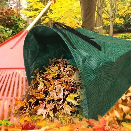 Leaf Collection Bag with Reinforced Carry Handle Large Capacity Garden Leaf Bag Portable Easy Assembly Dustpan Leaves Debris
