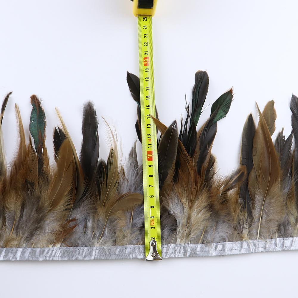 1 Meter Balck Rooster Hair Natural Feathers  Trim Fringe 13-18cm Ribbon for Sewing Clothing Party Decorations Craft Accessories